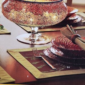 💜NWOT Partylite Siena Lights Reversible Placemat Set of 4